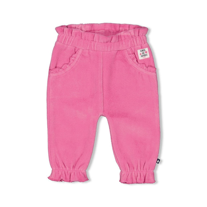 Broek velours Roze - Midnight Flowers
