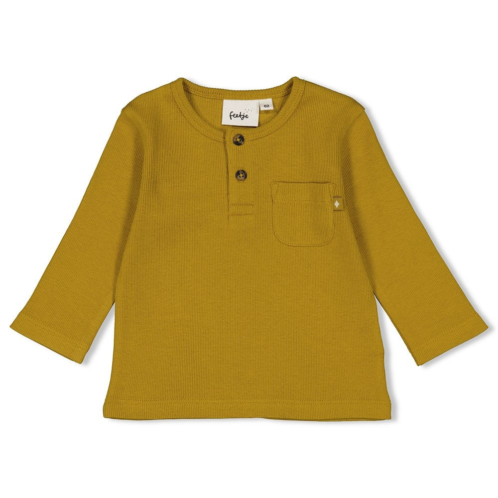 Longsleeve rib Okergeel - Keep Rolling