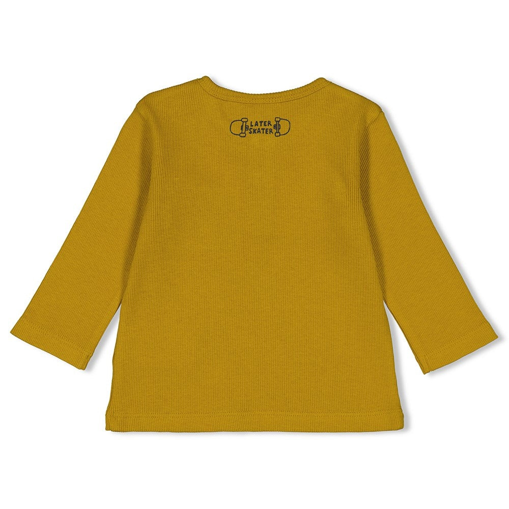 Longsleeve rib Okergeel - Keep Rolling