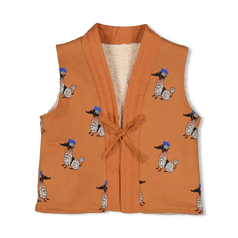 Omkeerbaar Gilet Teddy / Camel - Amour Toujours