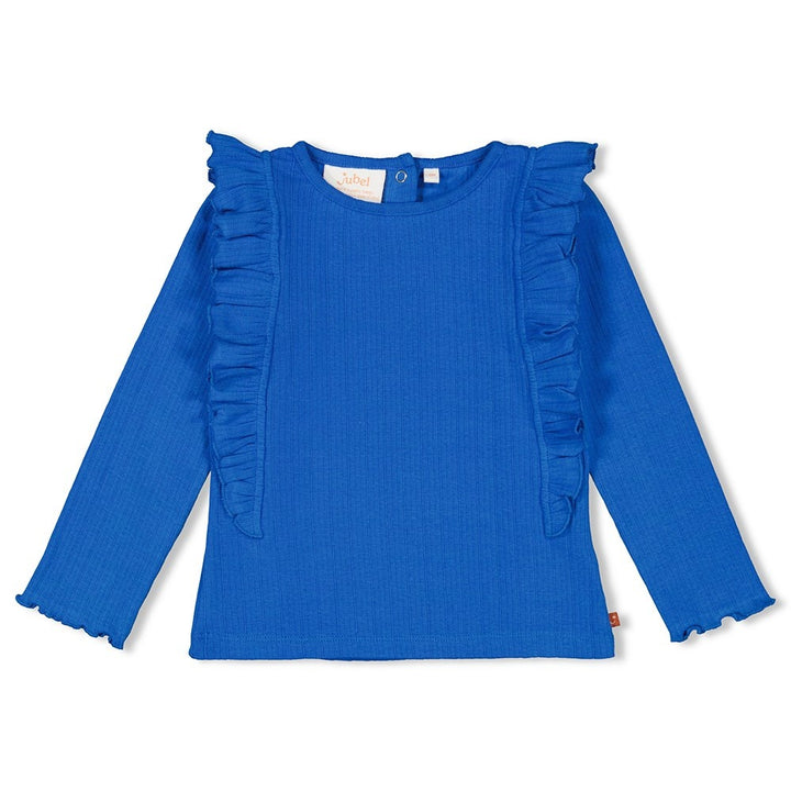 Longsleeve ajour rib Blauw - Amour Toujours