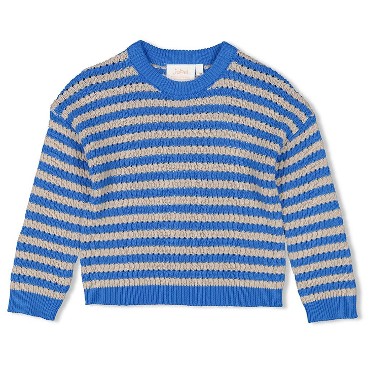 Gebreide sweater streep Blauw - Amour Toujours