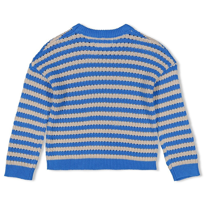 Gebreide sweater streep Blauw - Amour Toujours