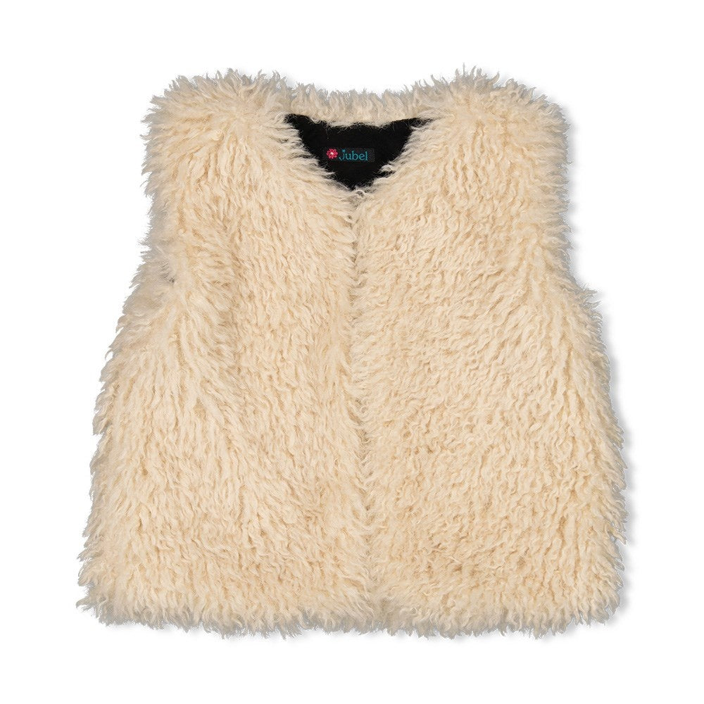 Omkeerbaar gilet sude look teddy Antraciet - Girls Club