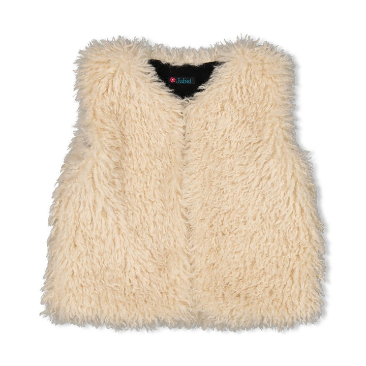 Omkeerbaar gilet sude look teddy Antraciet - Girls Club