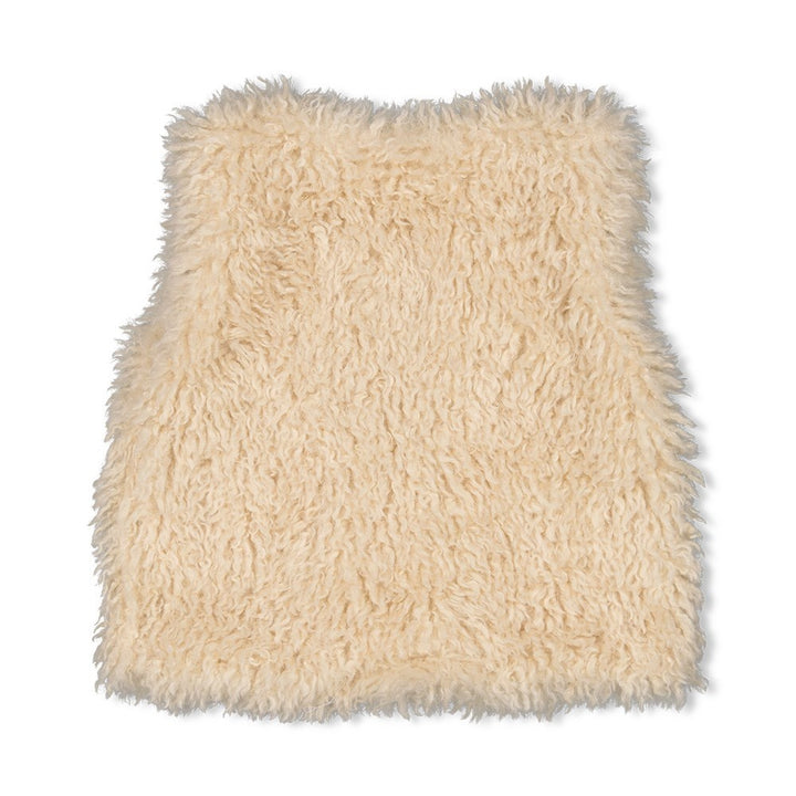 Omkeerbaar gilet sude look teddy Antraciet - Girls Club