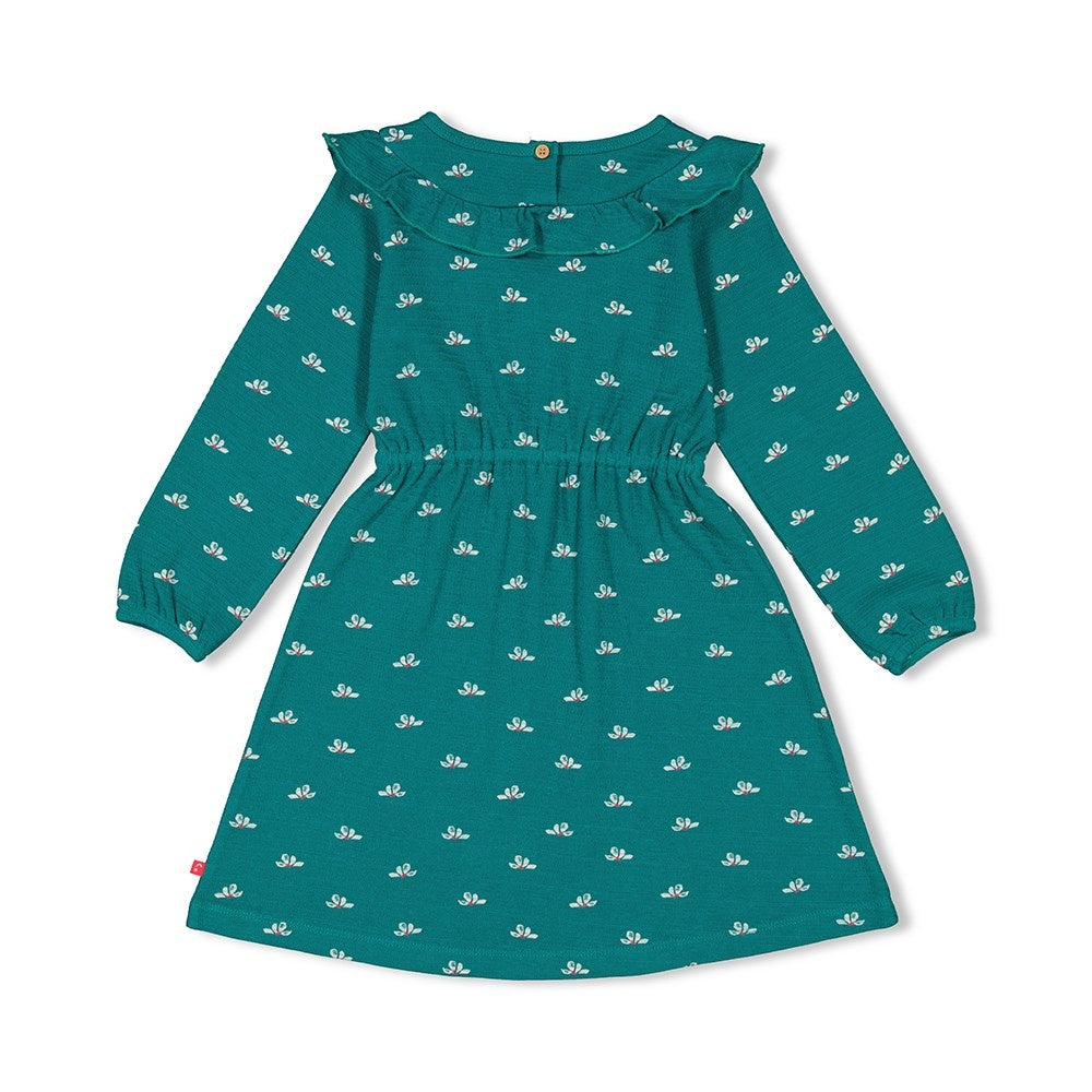 Jurk ruches Teal - Girls Club