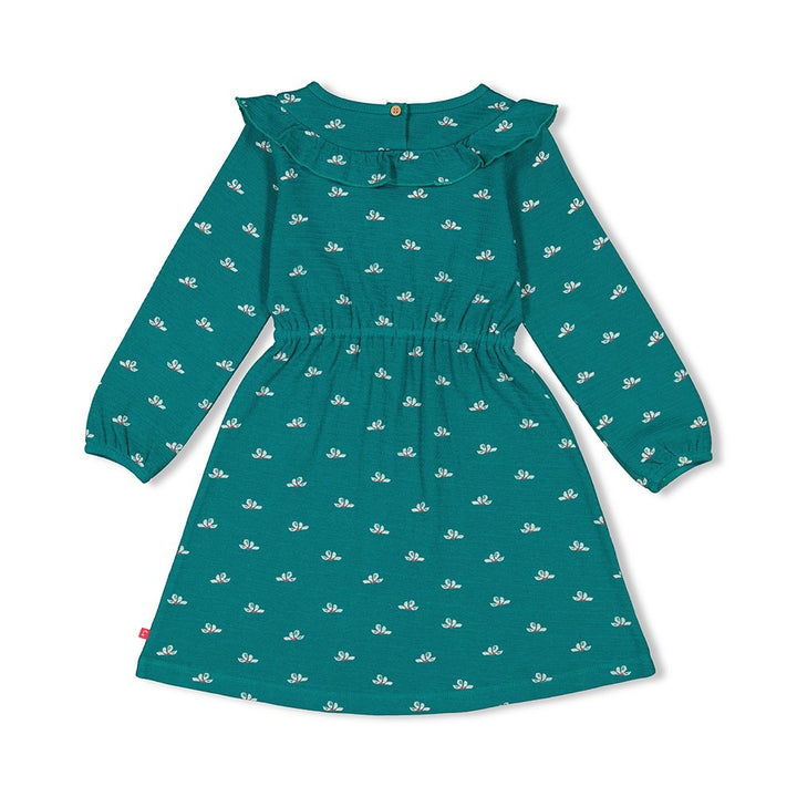 Jurk ruches Teal - Girls Club
