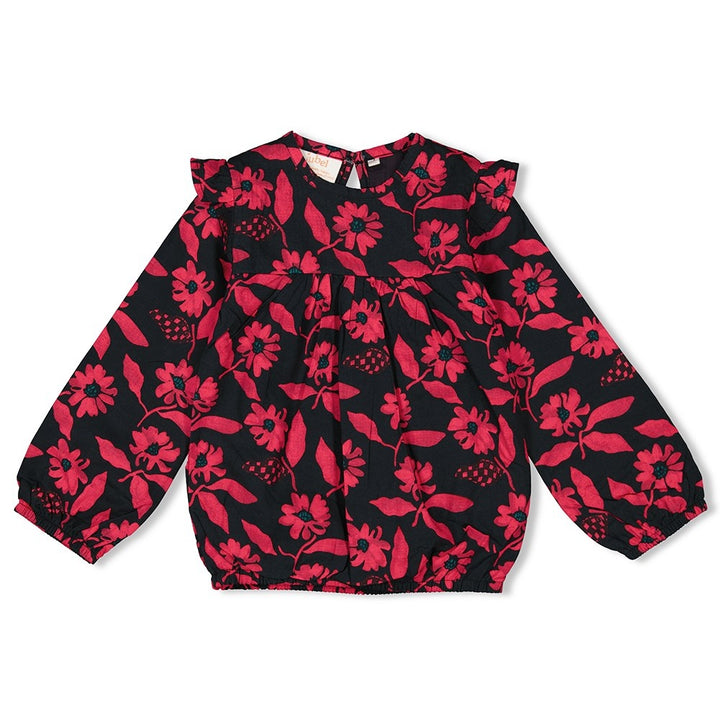 Blouse ruches Antraciet - Girls Club