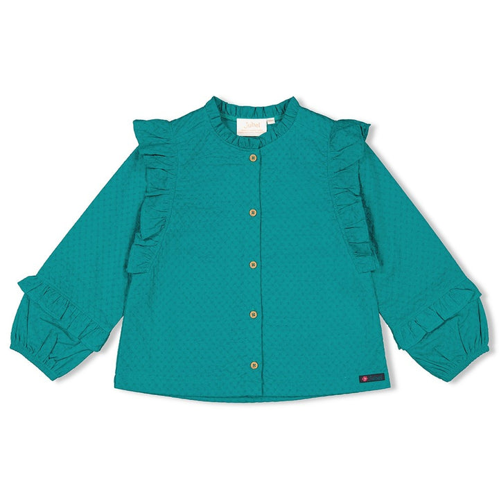 Blouse ruches Teal - Girls Club