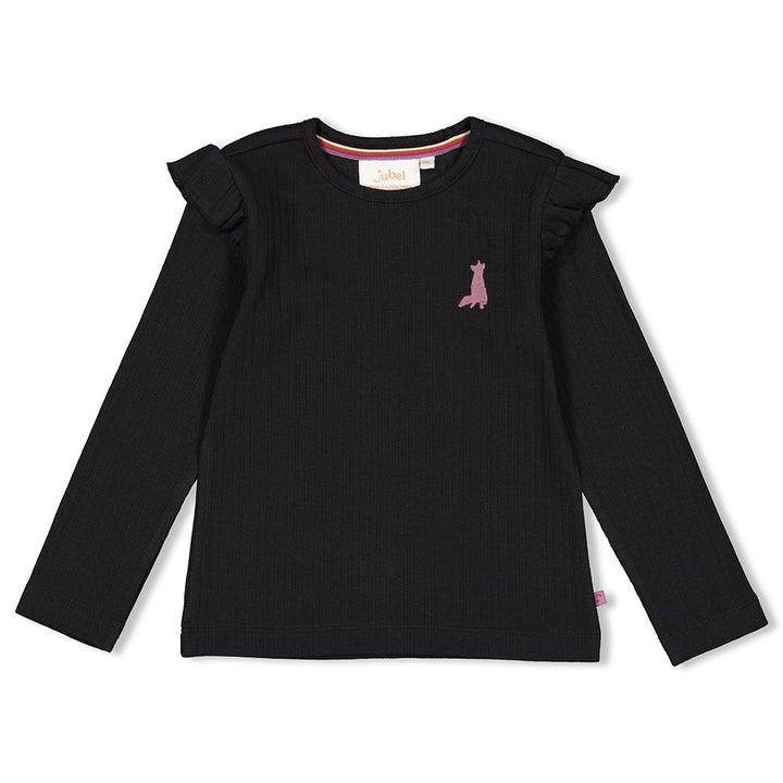 Longsleeve ajour rib Antraciet - Forest Fancy