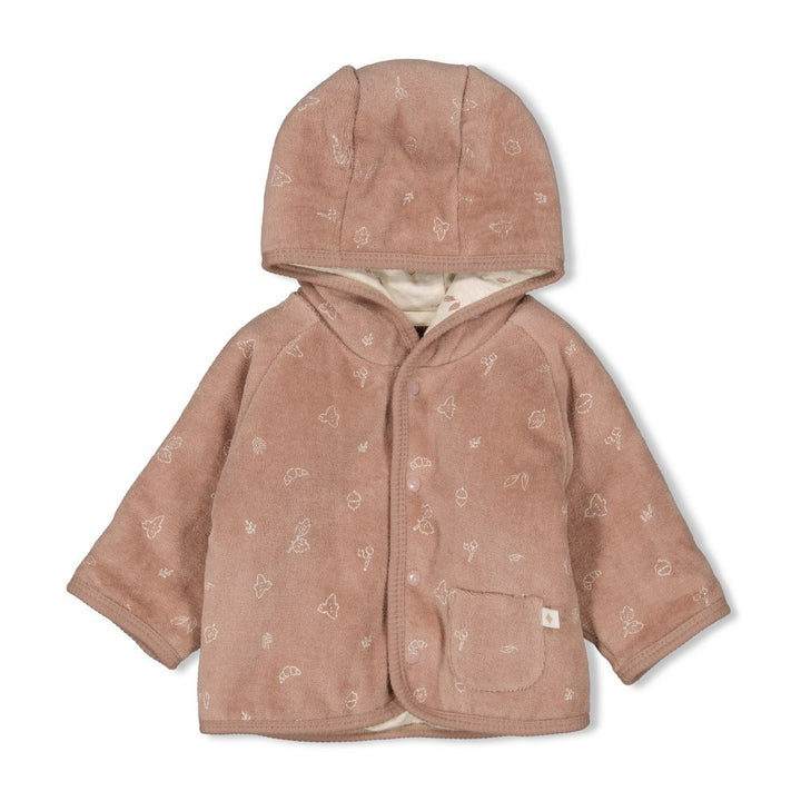 Omkeerbaar jasje velours met capuchon Hazelnoot - Fall Favorites