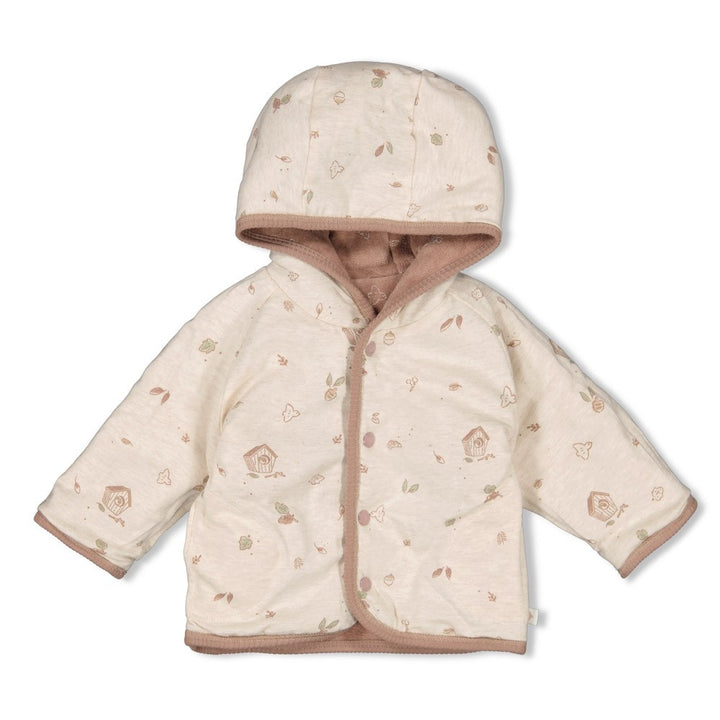 Omkeerbaar jasje velours met capuchon Hazelnoot - Fall Favorites