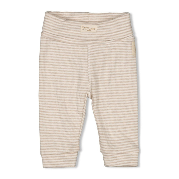 Broek rib met streep Taupe melange - Sleepy Sheepy
