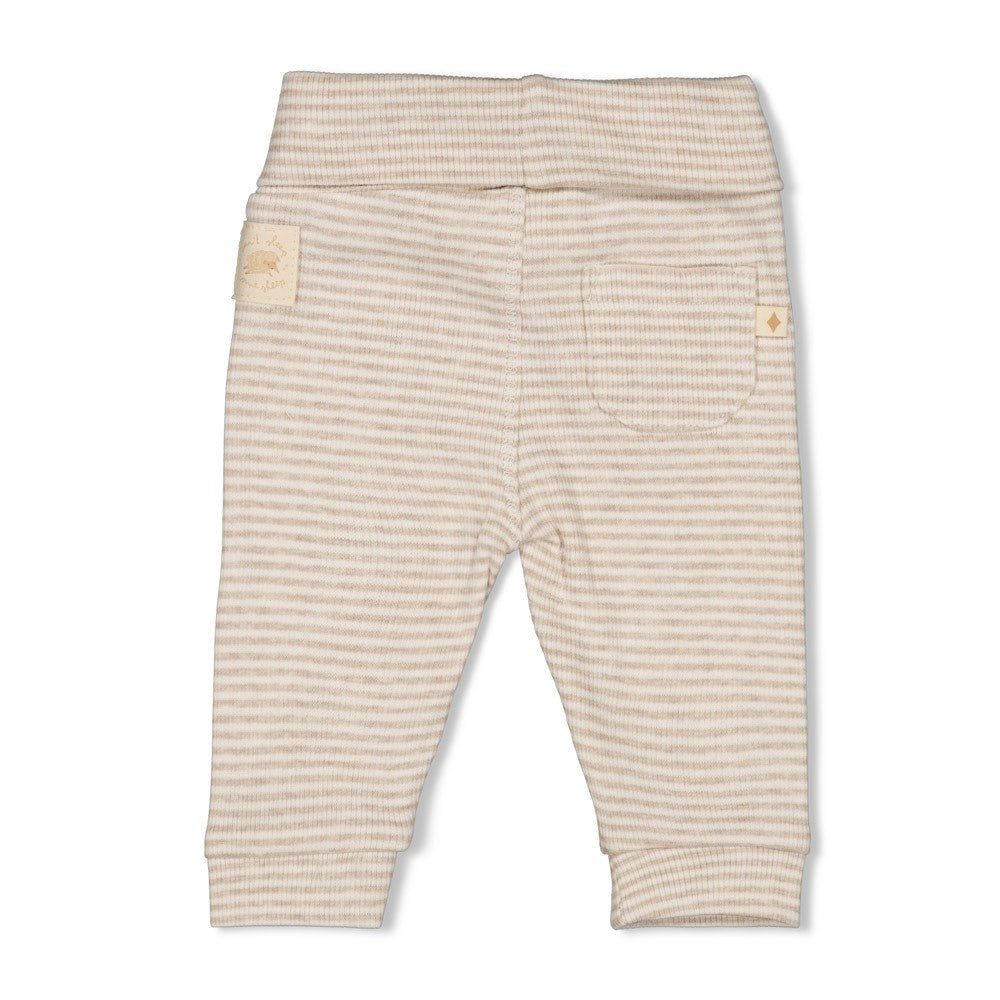 Broek rib met streep Taupe melange - Sleepy Sheepy