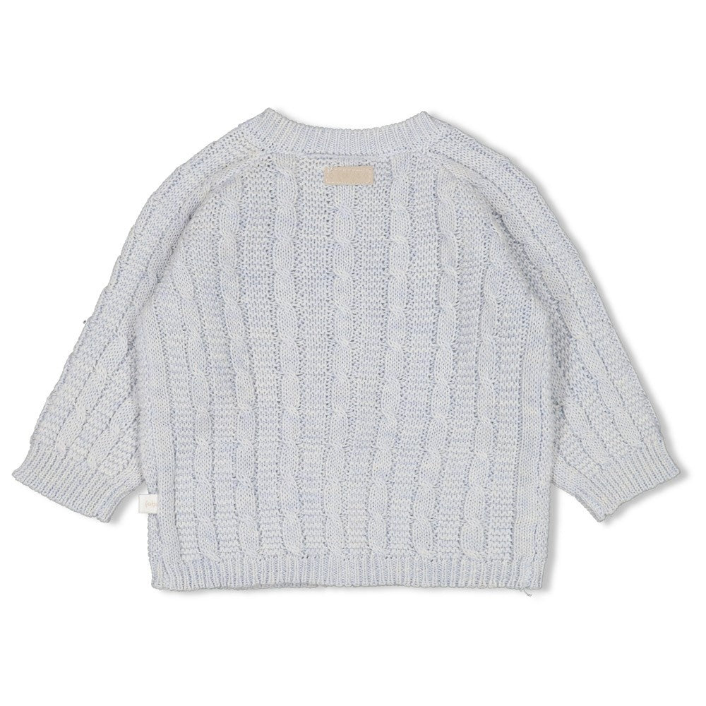 Vestje gebreid Blauw melange - The Knits