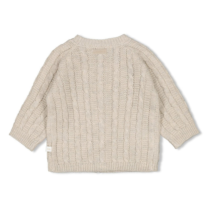 Vestje gebreid Taupe melange - The Knits