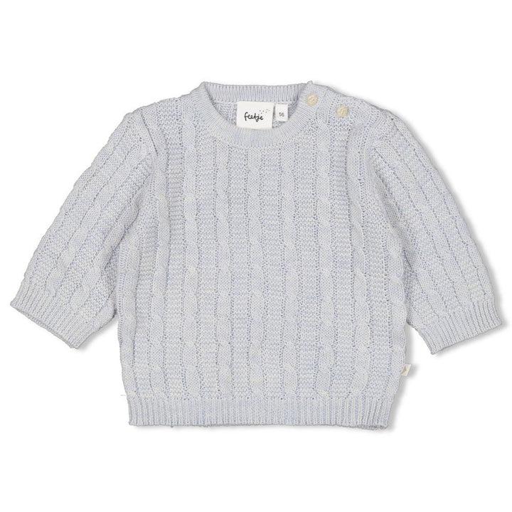 Sweater gebreid Blauw melange - The Knits