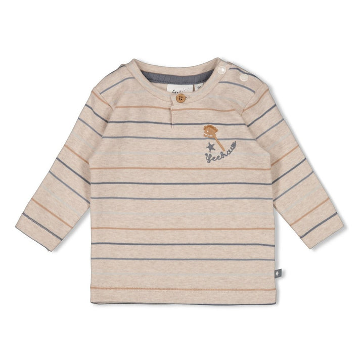 Longsleeve streep Taupe melange - Howdy