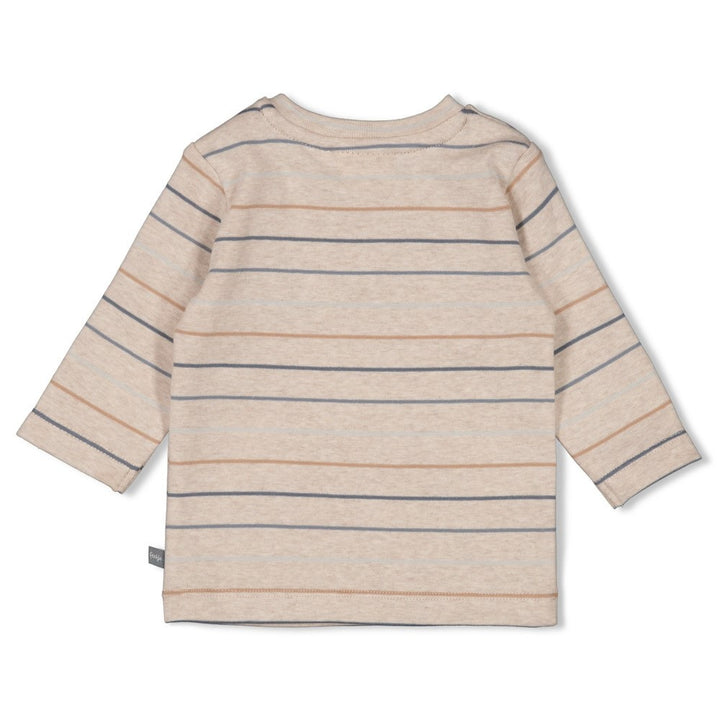 Longsleeve streep Taupe melange - Howdy
