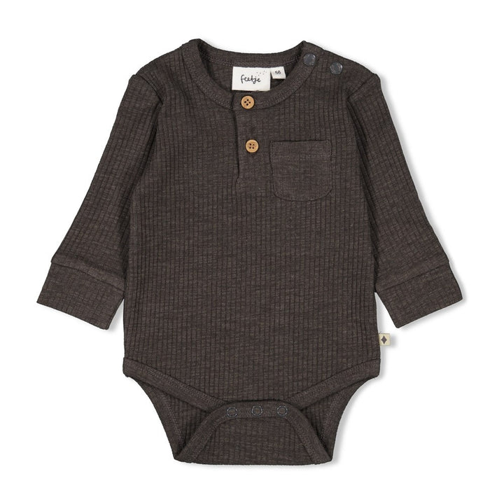 Romper rib Antraciet melange - Rawrsome