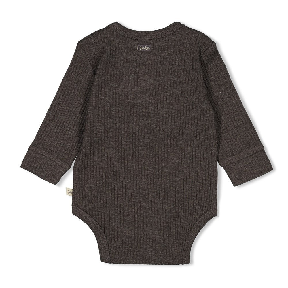 Romper rib Antraciet melange - Rawrsome