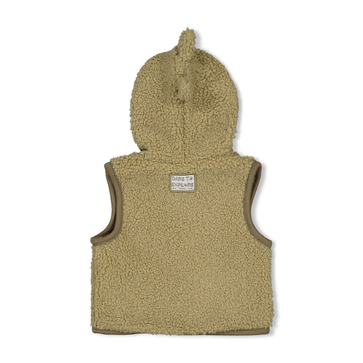 Bouclé-Weste mit Kapuze Grün - Rawrsome