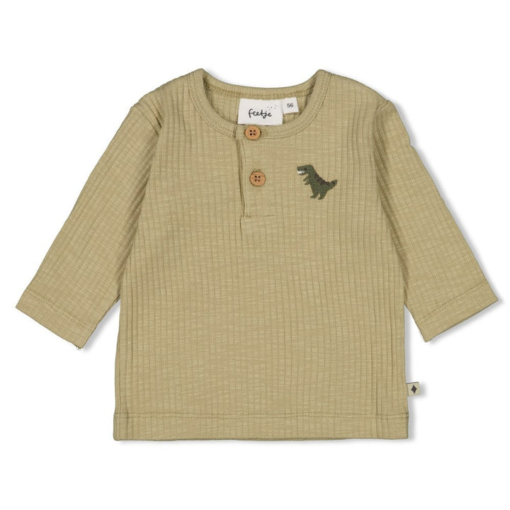 Langarmshirt Ripp Grün - Rawrsome