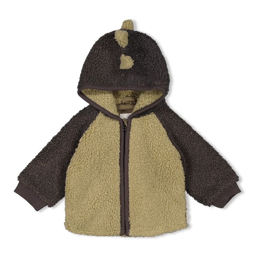 Bouclé jasje met capuchon Groen - Rawrsome