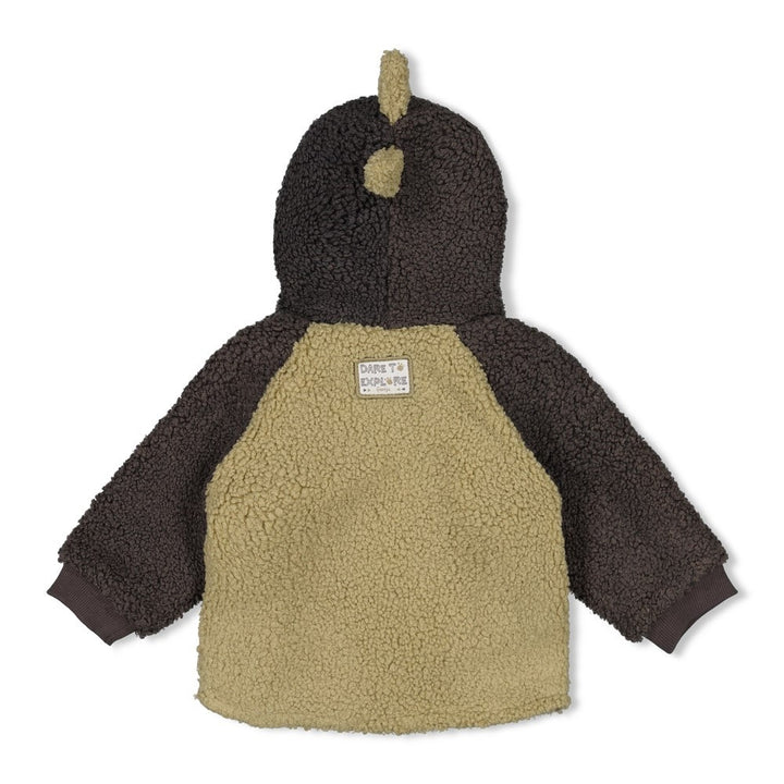 Bouclé jasje met capuchon Groen - Rawrsome