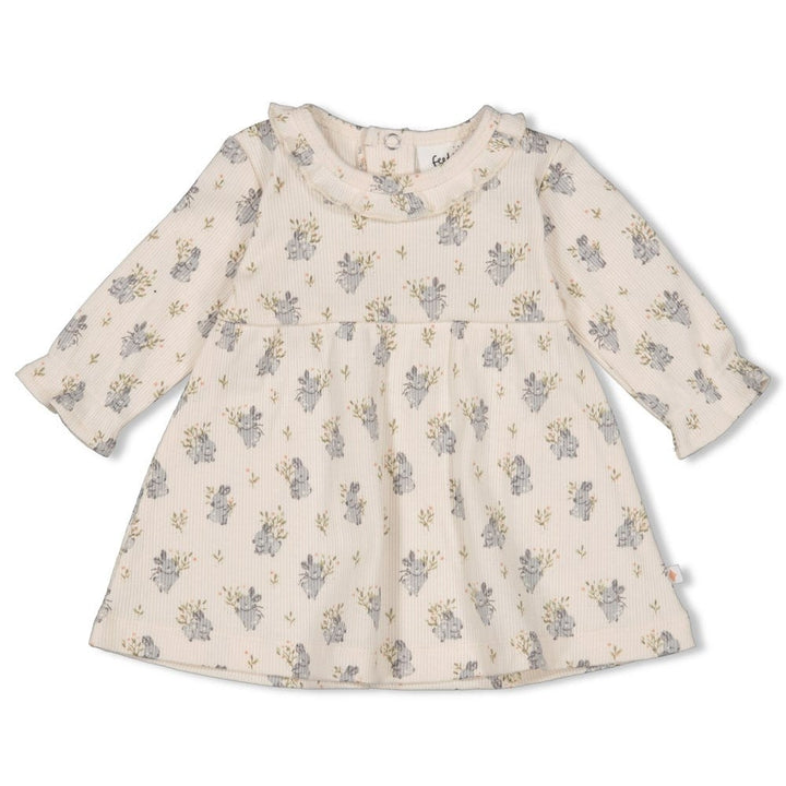 Jurk rib Offwhite - Fields of Green