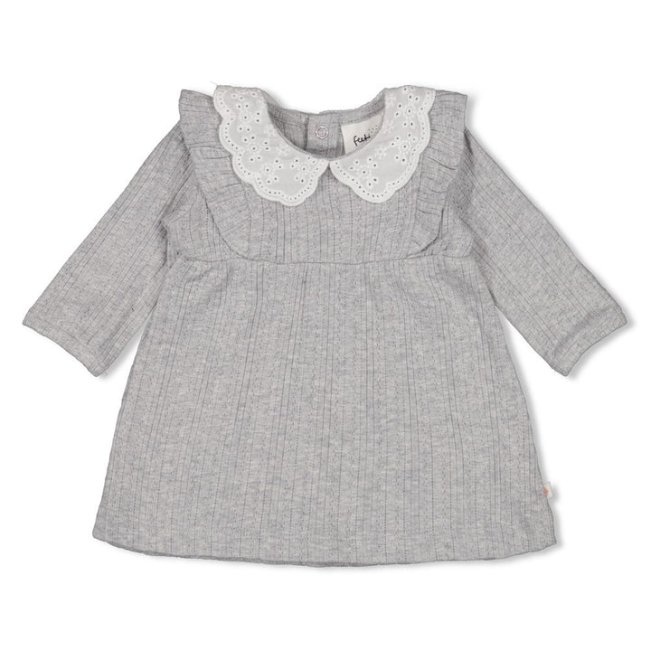 Kleid ajour Rippe - Fields of Green Grau meliert - Fields of Green