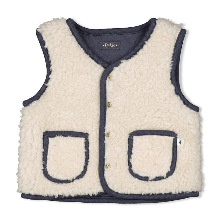 Omkeerbaar teddy gilet Blauwgrijs - Narwal