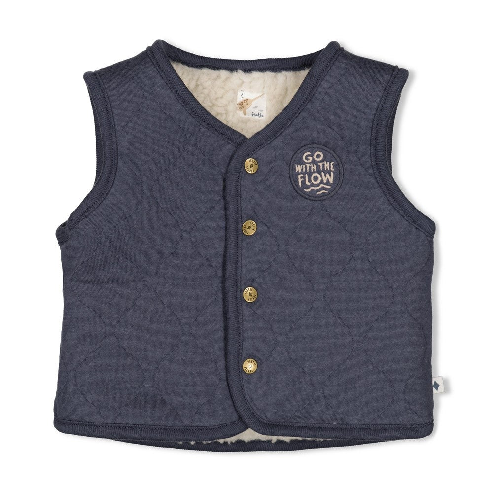 Omkeerbaar teddy gilet Blauwgrijs - Narwal