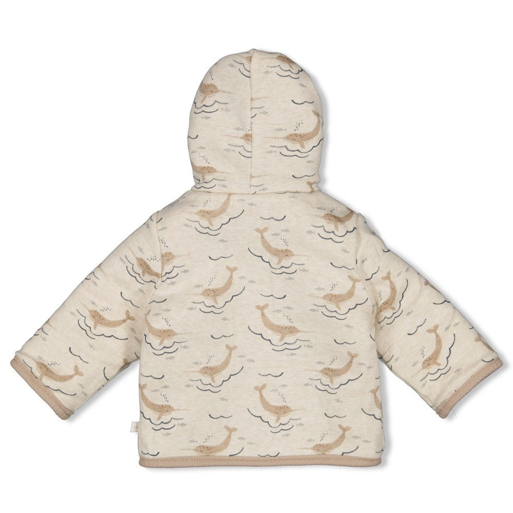 Bouclé omkeerbaar jasje met capuchon Offwhite - Narwal