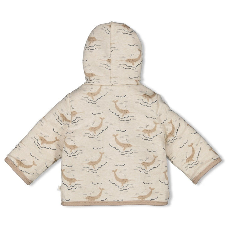 Bouclé omkeerbaar jasje met capuchon Offwhite - Narwal