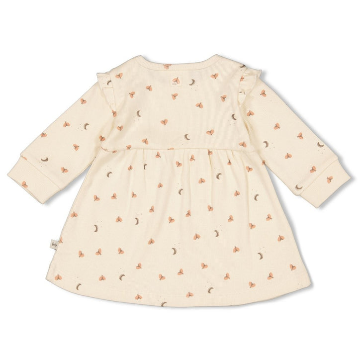 Jurk ruches rib Offwhite - Dancing In The Moonlight