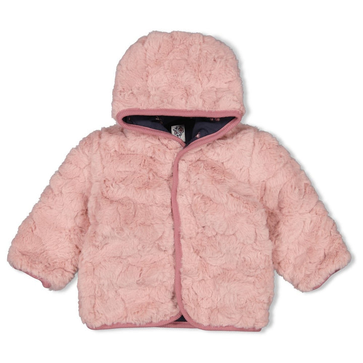 Wendejacke aus Kunstpelz mit Kapuze Rosa - Swanlake
