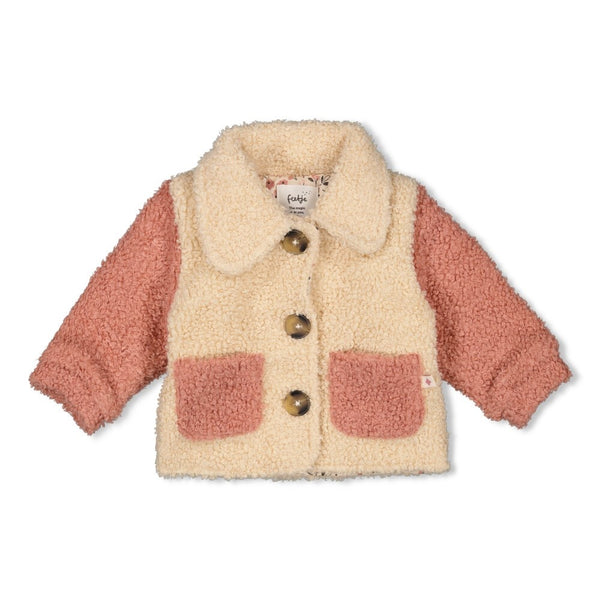 Bouclé Jacke Offwhite - Woodland Bloom