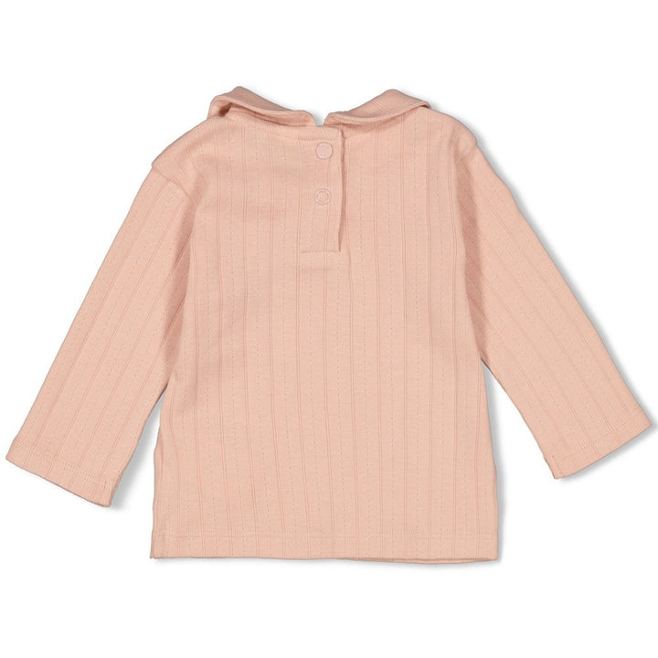 Longsleeve pointelle rib Roze - Woodland Bloom