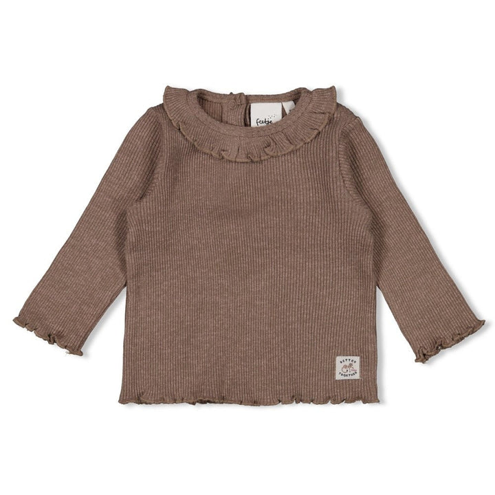 Longsleeve rib Bruin melange - Better Together