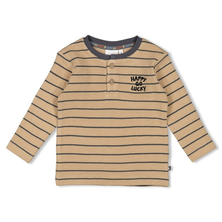 Longsleeve rib met streep Zand - Couch Club