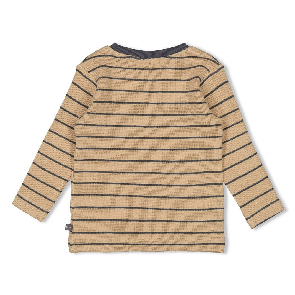 Longsleeve rib met streep Zand - Couch Club