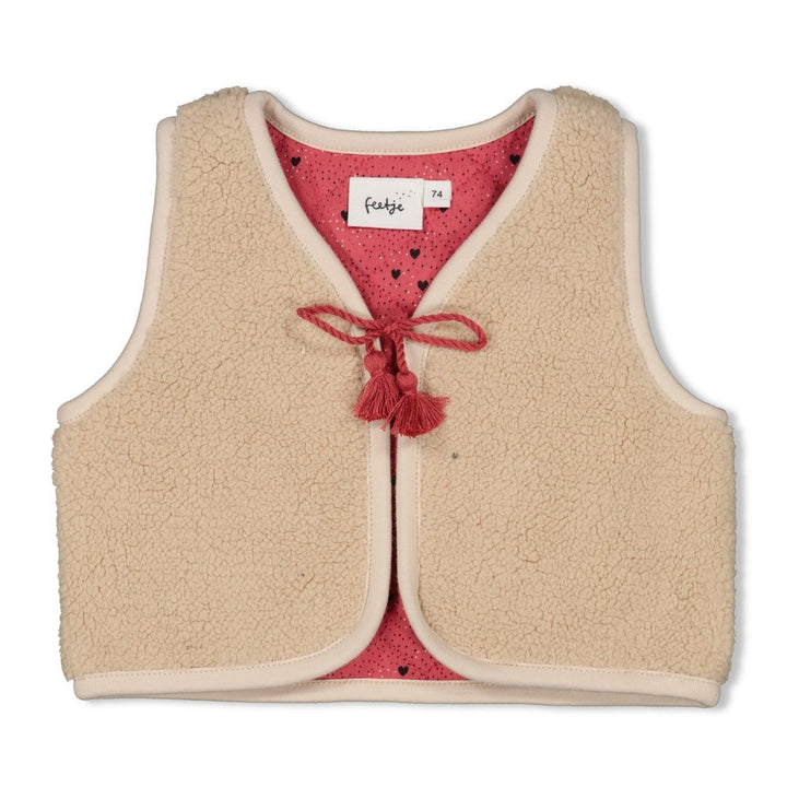 Teddy gilet Offwhite - Queen of Hearts