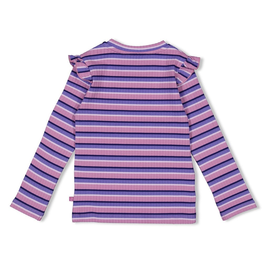 Longsleeve rib met streep Violet - Wild Soul