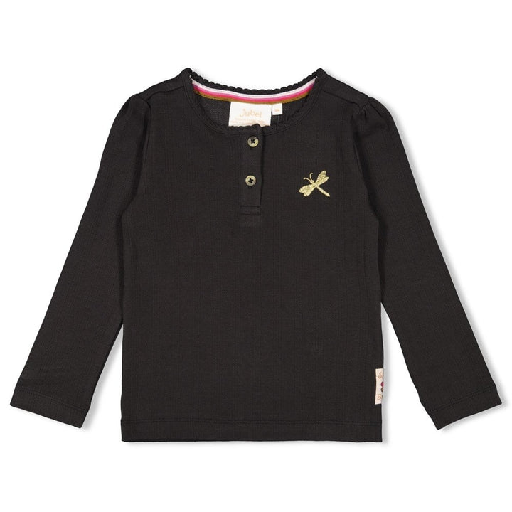 Longsleeve ajour rib Antraciet - Shine Bright