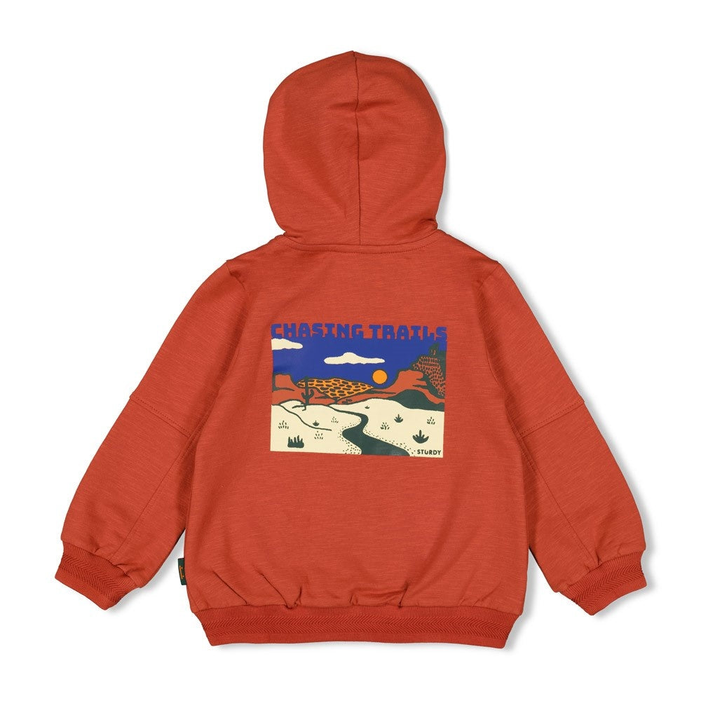 Sweatvest met capuchon Roest - Chasing Trails