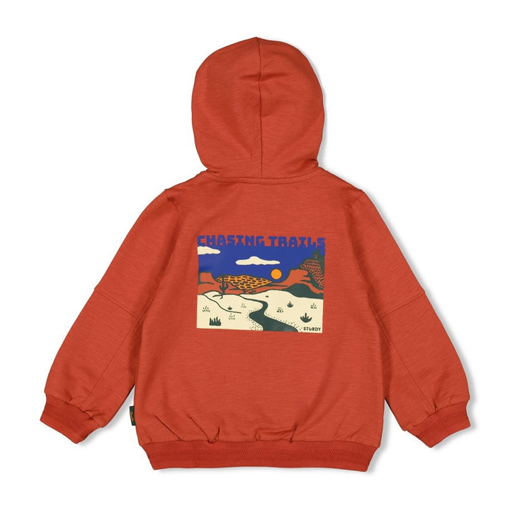 Sweatvest met capuchon Roest - Chasing Trails
