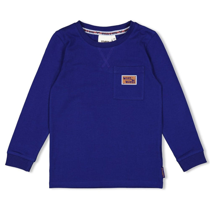 Longsleeve Kobalt - Waves and Whales