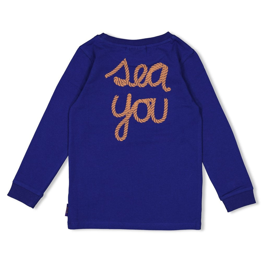 Longsleeve Kobalt - Waves and Whales